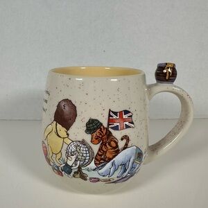 Disney Parks Winnie The Pooh UK British Theme W Honey Pot Handle Mug